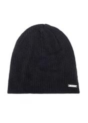 Classic black men's winter cap CZAMT-0046A-99(Z24)