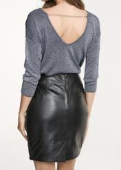 Ołówkowa skórzana spódnica damska SPCDS-0034-5491(KS)