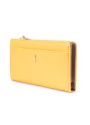 Large yellow women's wallet POREC-0406-21(W25), diagonal product view on white background.