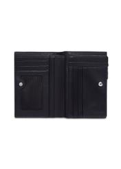 Black leather women's wallet PORES-0998-99(Z26), product view inside on white background.