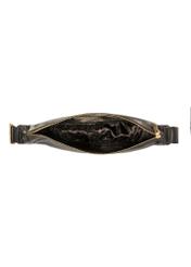 Black leather shoulder bag TORES-1127E-99(Z25), product view from the inside on a white background.