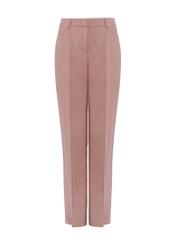 Beige elegant women's trousers SPODT-0106A-1D(W26), front product view on white background.