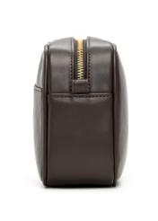 Brown small women's handbag TOREC-1285-1I(Z26), product view from the side on a white background.