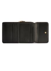 Black leather women's wallet with RFID protection PORES-0825RFID-99(Z25), product view from the inside on a white background.