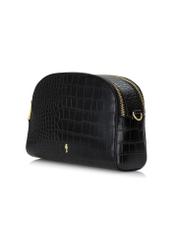 Black women's croco handbag TOREC-0036E-97(Z25), diagonal view of the product on a white background.