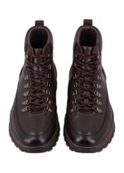 Dark brown men's ankle boots BUTYM-0562-1I(Z26), front product view on white background.