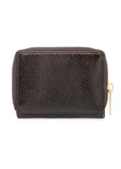 Small brown leather women's wallet PORES-0988-1I(W26), back view of the product on a white background.