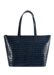 Women's navy blue leather shopper bag TORES-0939F-7D(W26)