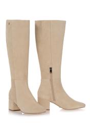 Beige suede women's boots BUTYD-1019-81(Z23)-04