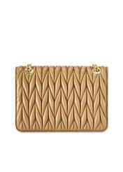 Beige women's handbag with chain TOREC-1102-24(Z25), product view from the back on a white background.