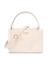 Cream leather trunk bag TORES-1270-0B(W26) - front product view, on a white background.