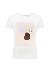 Women's cream cotton T-shirt TSHDT-0079-11(Z21)-02