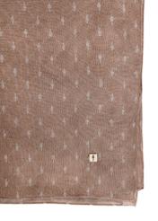 Light brown women's scarf with monogram SZADT-0200-1H(W26), front product view on white background.