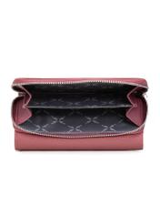 Pink leather medium women's wallet PORES-0801-5B(Z26), product view inside on white background.