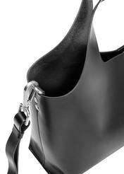 Black leather women's handbag TORES-1139-99(Z25), close-up of product detail, view on white background.