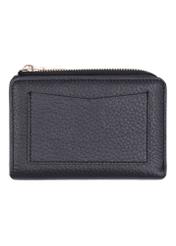 Black leather women's wallet PORES-1019-9I(Z26), product view from the back on a white background.