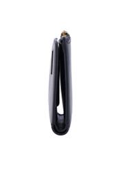Black leather women's wallet PORES-1012-99(Z26), side product view on white background.