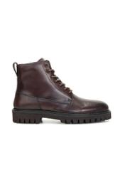 Men's brown leather ankle boots BUTYM-0507-89(Z25)