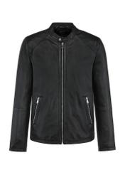 Black men's leather jacket KURMS-0299-5622(W25)-06