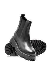 Women's black Chelsea boots BUTYD-1182-99(Z25) - diagonal view of the product on a white background.