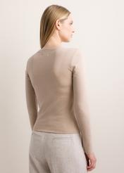 Light beige cotton longsleeve for women LSLDT-0061-1J(Z26)