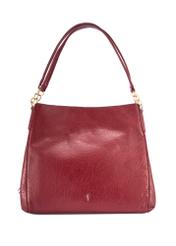 Dark red leather women's shopper bag TORES-0636D-4C(W26)