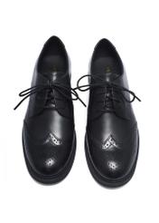 Black leather women's shoes BUTYD-1283-99(Z26)