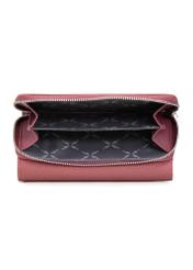 Pink leather medium women's wallet PORES-0801G-31(Z25), product view from the inside on a white background.