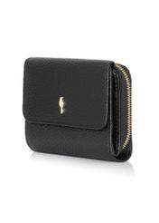 Small black leather women's wallet PORES-0802E-99(Z24)-04