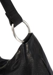 Black leather women's handbag TORES-1242-99(W26), close-up of the product detail on a white background.