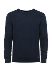 Navy blue men's cotton sweater SWEMT-0161-69(W25)-01