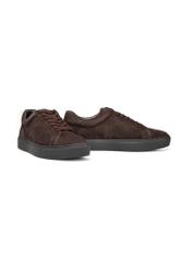 Dark brown leather sports shoes BUTYM-0503A-1I(W26), diagonal product view on white background.