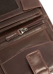 Medium brown men's wallet made of genuine leather PORMS-0670-1H(Z26), close-up of product detail, view on white background.