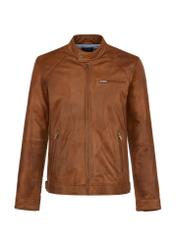 Brown classic leather jacket for men KURMS-0328-1373(W24)-04