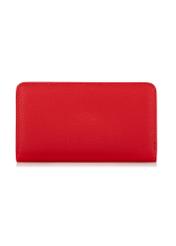 Red women's wallet with logo POREC-0362-4A(W26), product view from the back on a white background.