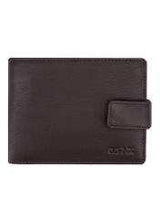 Brown men's leather wallet PORMS-0709-1H(Z26) - front product view, on white background.