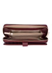 Burgundy large women's wallet POREC-0444-4D(Z26) - product view from above, on a white background.
