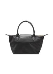 Small black women's handbag TOREN-0318-99(Z25) - product view from the back on a white background.