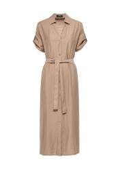 Brown long dress with short sleeves SUKDT-0180A-24(W25)