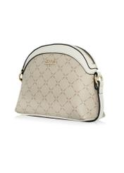 Beige semicircular messenger bag with monogram TOREC-1025-81(W25)-02