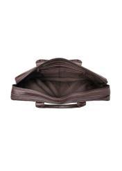 Brown leather men's bag TORMS-0460-1H(Z26), product view from above on a white background.