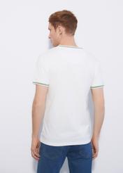 Men's white and green T-shirt TSHMT-0069-12(W24)-03