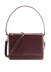 Women's leather handbag in burgundy color TORES-1189-49(Z25) - front view of the product on a white background.