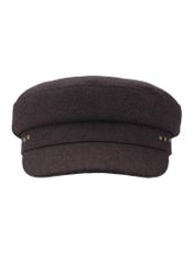 Dark brown women's wool hat CZADT-0225-1I(Z26) - front product view, on a white background.