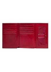 Red leather women's wallet PL-189-4B(KS), product view inside on white background.