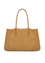 Large women's suede handbag TORES-1310-1B(W26) - front product view, on a white background.