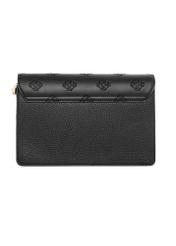 Black women's handbag with monogram TOREC-0536C-9P(W26), product view from the back on a white background.