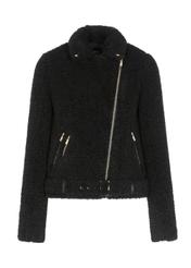 Women's black fur coat with the cut of ramones FUTDT-0038-99(Z20)-03