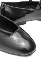 Women's black leather croco ballet flats BUTYD-1205-97(Z25), detail view of the product on a white background.