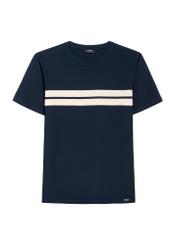 Navy blue cotton men's t-shirt TSHMT-0129-68(Z25) - front product view on white background.
